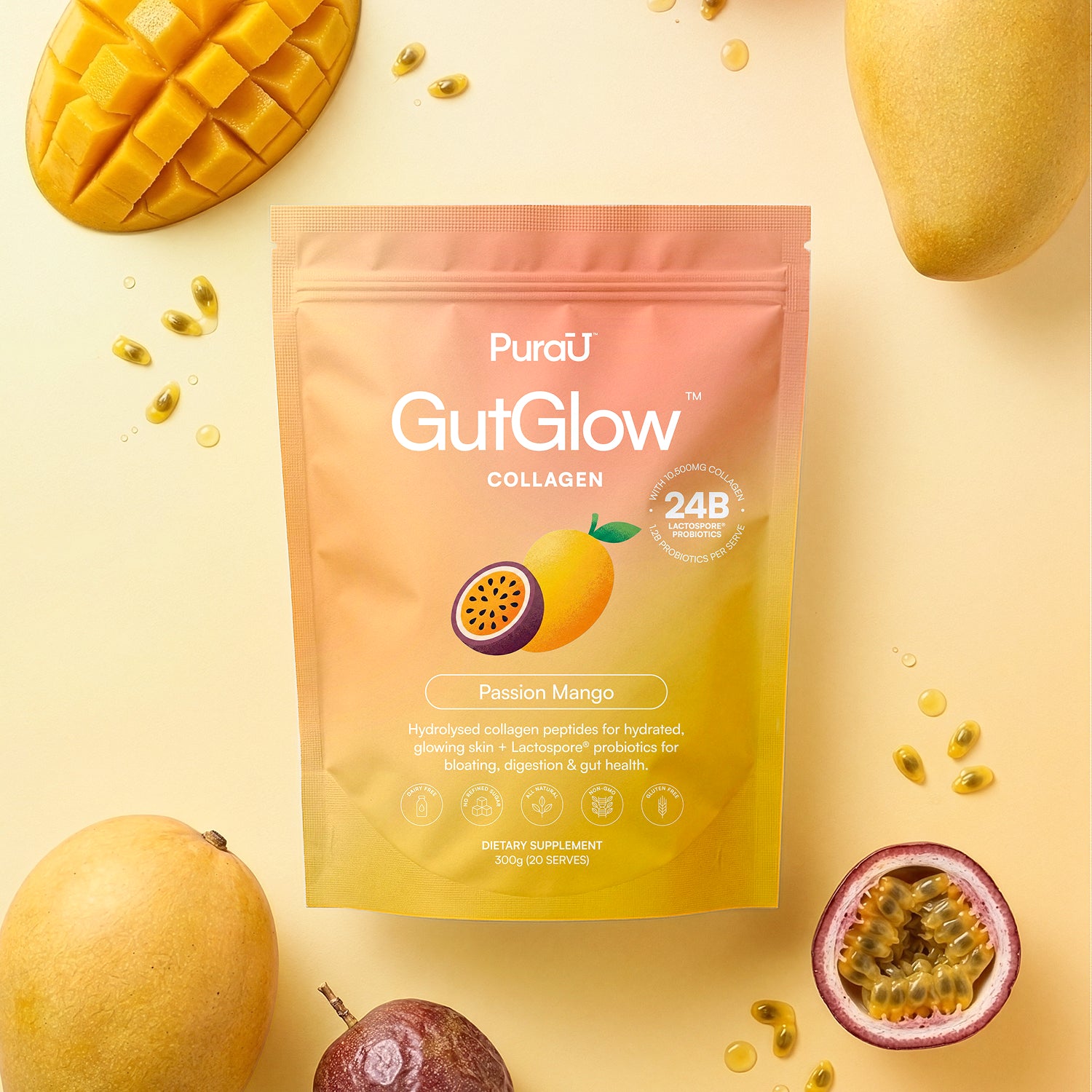 GutGlow™ Collagen - Passion Mango