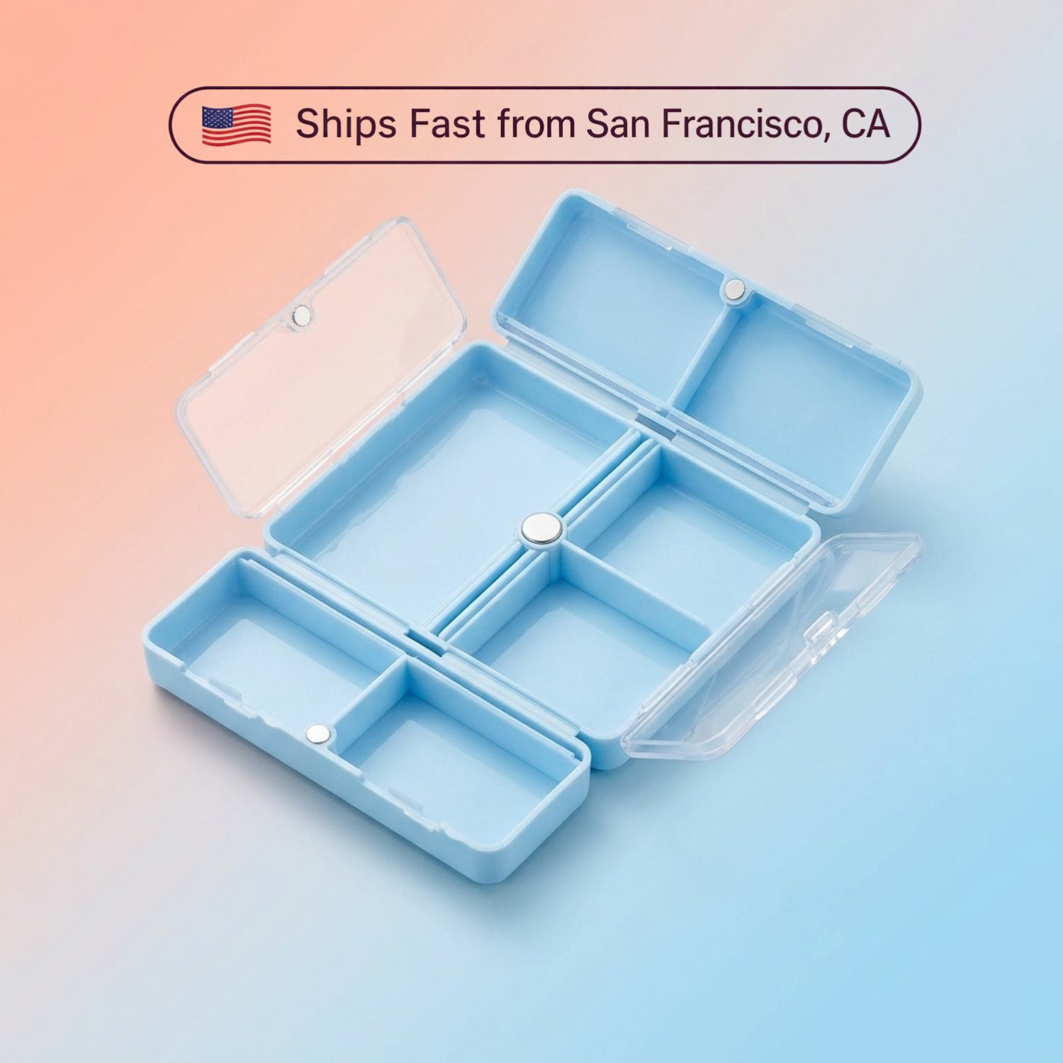 Travel Pill Organizer Box